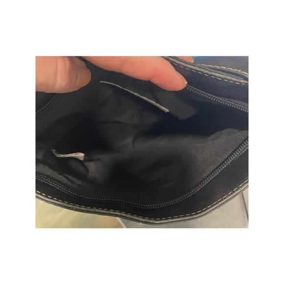 Nine West Leather Small Black Shoulder Purse Crossbody Silver Hardware Bag - Picture 9 of 11